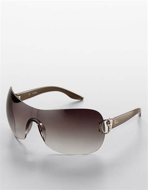 designer rimless shield sunglasses